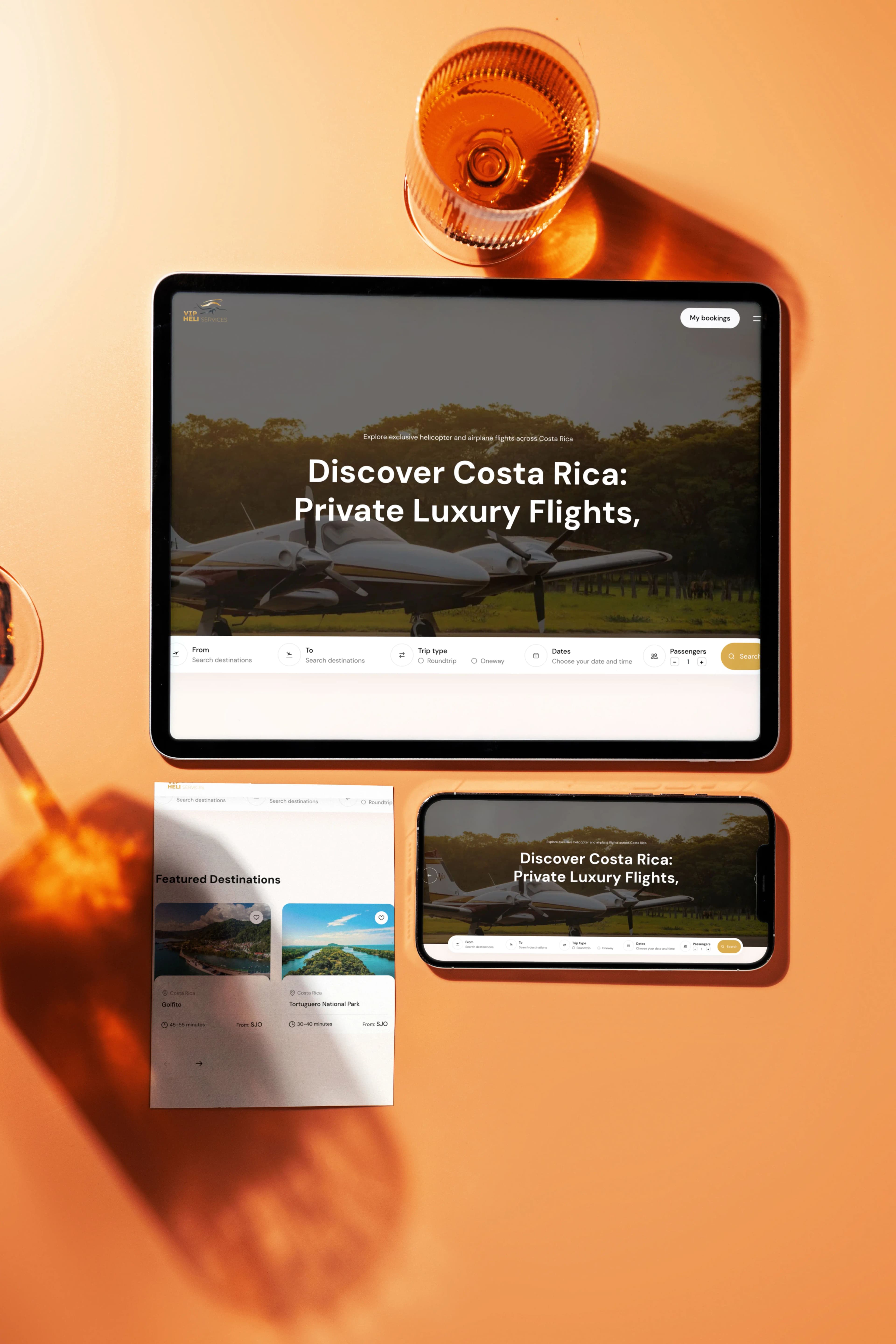 VIP Heli Services, Aplicación Web